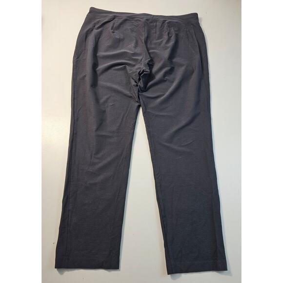 Eileen fisher size large L stretch pull on pants black EUC 27" inseam short mid - Picture 2 of 7